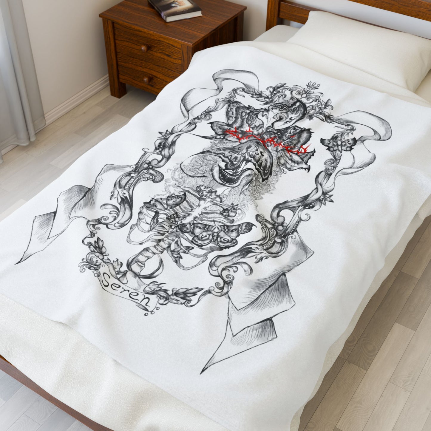 Seren Emyr Skeleton Velveteen Plush Blanket